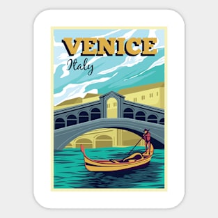 Venice, Italy - Vintage Travel Poster Sticker